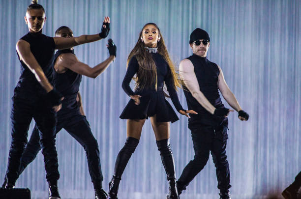 American pop singer Ariana Grande performs at Ziggo Dome as part of her Dangerous Woman Tour, Amsterdam, Netherlands, 14th May 2017. (612×405)