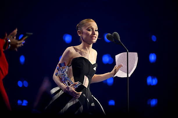 Ariana Grande Accepts the Best Pop Award for Brigh