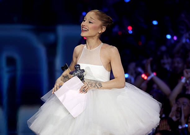 Ariana Grande accepts the Video of the Year Award for “Brighter Days Ahead” onstage during the 2025 MTV Video Music Awar