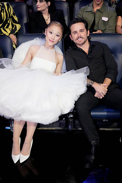 Ariana Grande and Christian Breslauer attend the 2025 MTV Video Music Awards at UBS Arena on September 07, 2025 in Elmont, New York. (408×612)