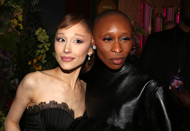 Ariana Grande and Cynthia Erivo attend "Wicked: For Good!"New York Premiere at David Geffen Hall on November 17, 2025 in