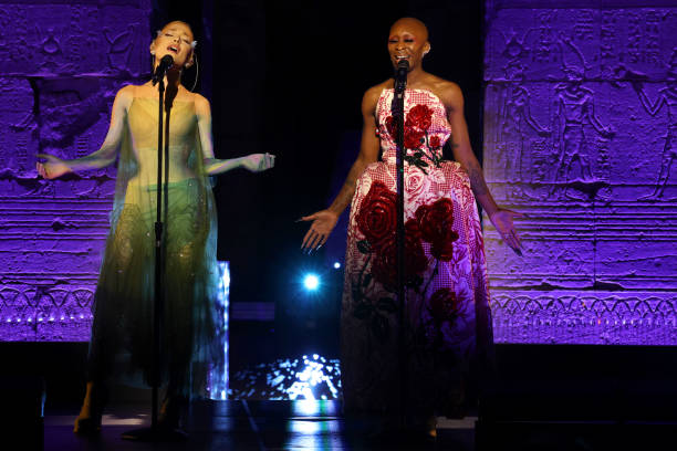 Ariana Grande and Cynthia Erivo perform onstage during The 2024 Met Gala Celebrating "Sleeping Beauties: Reawakening Fas