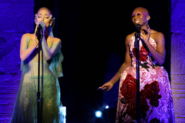 Ariana Grande and Cynthia Erivo perform onstage during The 2024 Met Gala Celebrating "Sleeping Beauties: Reawakening Fas