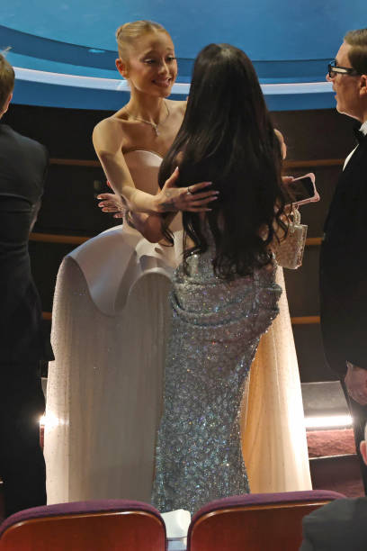 Ariana Grande and Demi Moore are seen during the 97th Annual Oscars at Dolby Theatre on March 02, 2025 in Hollywood, Cal