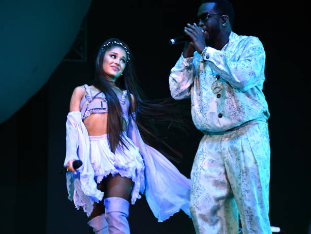 Ariana Grande and Diddy perform on Coachella Stage during the 2019 Coachella Valley Music And Arts Festival on April 14,