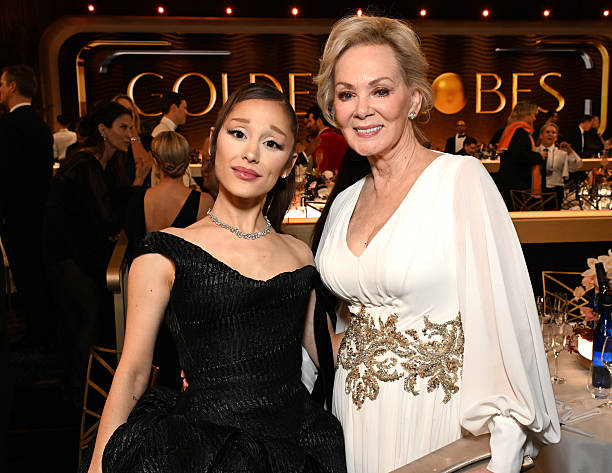 Ariana Grande and Jean Smart attend Moët & Chandon At The 83rd Annual Golden Globe Awards on January 11, 2026 in Los Ang