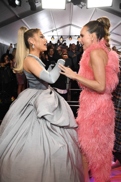 Ariana Grande and Keltie Knight attend the 62nd Annual GRAMMY Awards at STAPLES Center on January 26, 2020 in Los Angeles, California. (408×612)