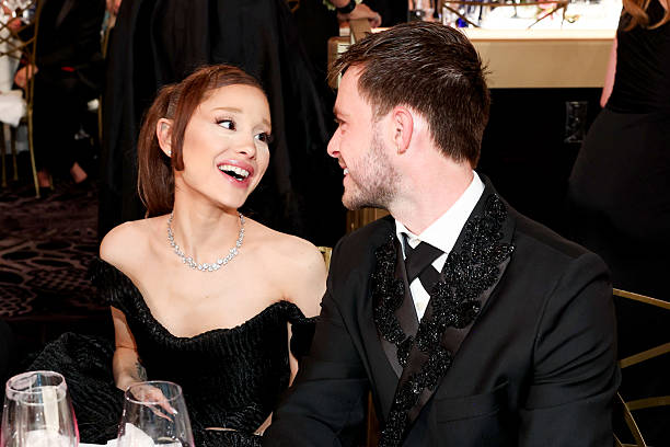 Ariana Grande and Kevin Csolak at the 83rd Annual Golden Globes held at The Beverly Hilton on January 11, 2026 in Beverl