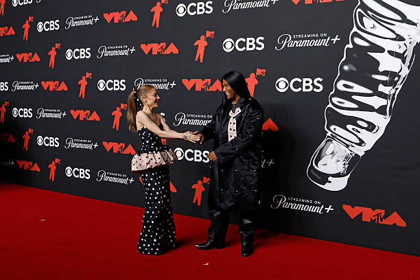 Ariana Grande and Law Roach attend the 2025 MTV Video Music Awards at UBS Arena on September 07, 2025 in Elmont, New Yor