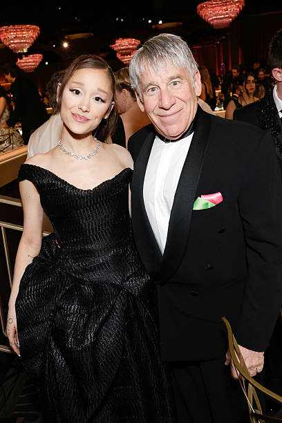 Ariana Grande and Stephen Schwartz attend the 83rd Annual Golden Globe Awards at The Beverly Hilton on January 11, 2026 in Beverly Hills, California. — frame 12/19 (408×612)
