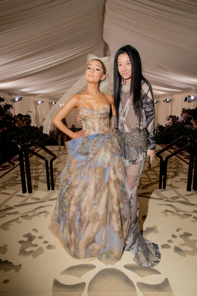 Ariana Grande and Vera Wang attend the Heavenly Bodies: Fashion & The Catholic Imagination Costume Institute Gala at The