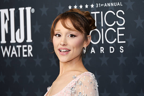 Ariana Grande arrives at the 31st Annual Critics Choice Awards at Barker Hangar on January 04, 2026 in Santa Monica, Cal