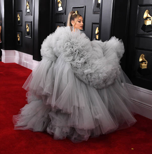 Ariana Grande arrives at the 62nd Annual GRAMMY Awards at Staples Center on January 26, 2020 in Los Angeles, California