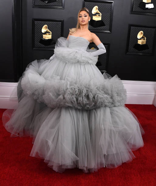 Ariana Grande arrives at the 62nd Annual GRAMMY Awards at Staples Center on January 26, 2020 in Los Angeles, California