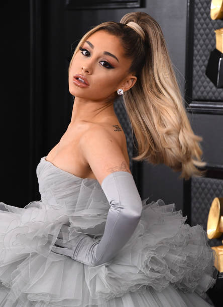 Ariana Grande arrives at the 62nd Annual GRAMMY Awards at Staples Center on January 26, 2020 in Los Angeles, California