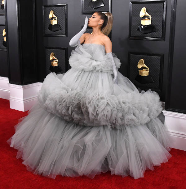 Ariana Grande arrives at the 62nd Annual GRAMMY Awards at Staples Center on January 26, 2020 in Los Angeles, California