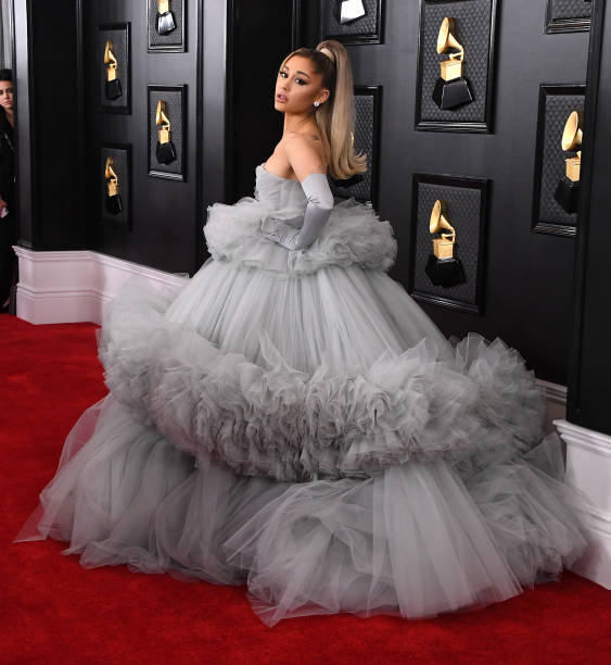 Ariana Grande arrives at the 62nd Annual GRAMMY Awards at Staples Center on January 26, 2020 in Los Angeles, California