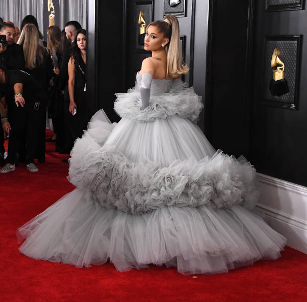 Ariana Grande arrives at the 62nd Annual GRAMMY Awards at Staples Center on January 26, 2020 in Los Angeles, California