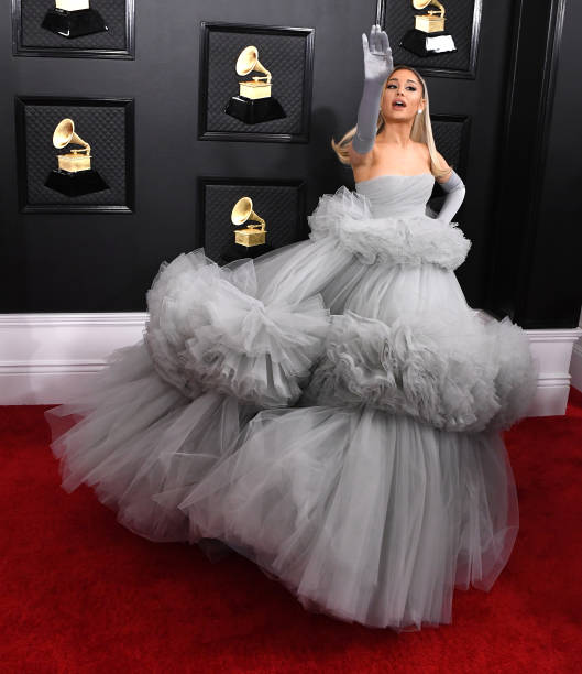 Ariana Grande arrives at the 62nd Annual GRAMMY Awards at Staples Center on January 26, 2020 in Los Angeles, California