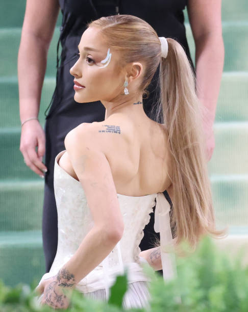 Ariana Grande arrives for the 2024 Met Gala on May 06, 2024 in New York City