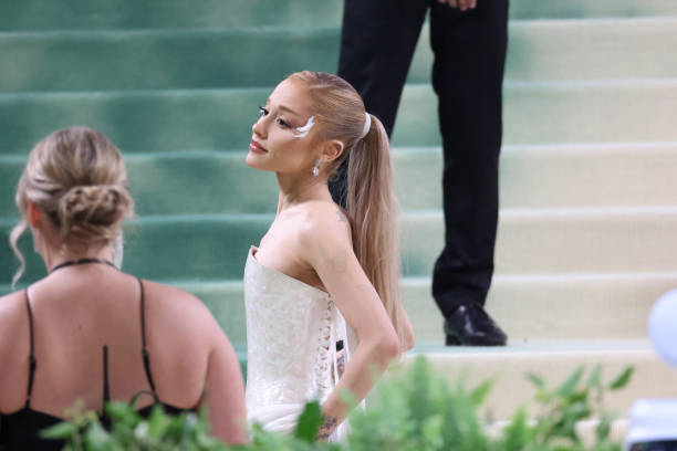 Ariana Grande arrives for the 2024 Met Gala on May 06, 2024 in New York City