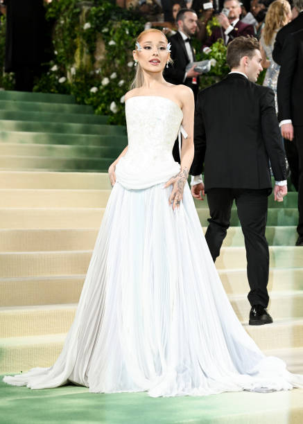 Ariana Grande at the 2024 Met Gala: "Sleeping Beauties: Reawakening Fashion" held at The Metropolitan Museum of Art on M