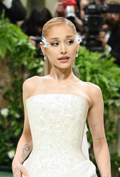 Ariana Grande at the 2024 Met Gala: "Sleeping Beauties: Reawakening Fashion" held at The Metropolitan Museum of Art on M
