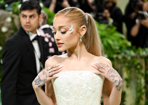 Ariana Grande at the 2024 Met Gala: "Sleeping Beauties: Reawakening Fashion" held at The Metropolitan Museum of Art on M