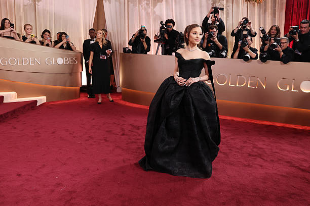 Ariana Grande at the 83rd Annual Golden Globes held at The Beverly Hilton on January 11, 2026 in Beverly Hills, California. — frame 29/147 (612×408)