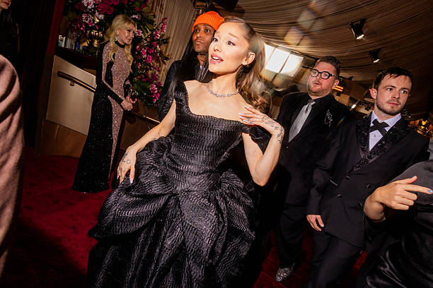 Ariana Grande at the 83rd Annual Golden Globes held at The Beverly Hilton on January 11, 2026 in Beverly Hills, California. — frame 35/147 (612×408)