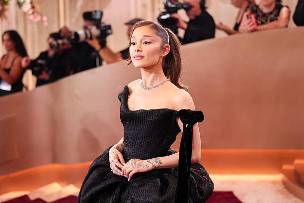 Ariana Grande at the 83rd Annual Golden Globes held at The Beverly Hilton on January 11, 2026 in Beverly Hills, California. — frame 19/147 (612×408)