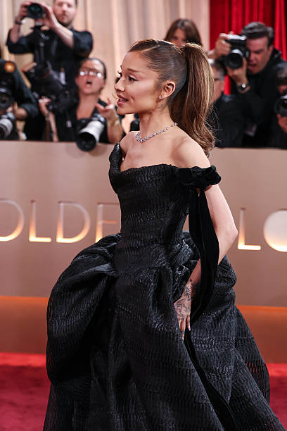 Ariana Grande at the 83rd Annual Golden Globes held at The Beverly Hilton on January 11, 2026 in Beverly Hills, California. — frame 113/147 (408×612)