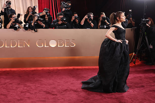 Ariana Grande at the 83rd Annual Golden Globes held at The Beverly Hilton on January 11, 2026 in Beverly Hills, California. — frame 31/147 (612×408)