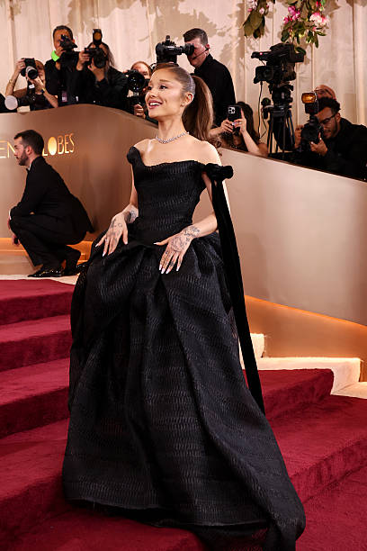 Ariana Grande at the 83rd Annual Golden Globes held at The Beverly Hilton on January 11, 2026 in Beverly Hills, California. — frame 99/147 (408×612)