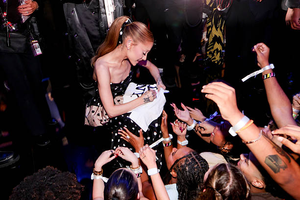 Ariana Grande at the MTV Video Music Awards 2025 held at UBS Arena on September 07, 2025 in New York, New York