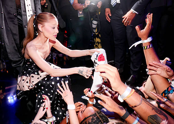 Ariana Grande at the MTV Video Music Awards 2025 held at UBS Arena on September 07, 2025 in New York, New York