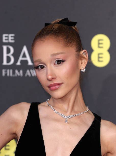 Ariana Grande attends the 2025 EE BAFTA Film Awards at The Royal Festival Hall on February 16, 2025 in London, England