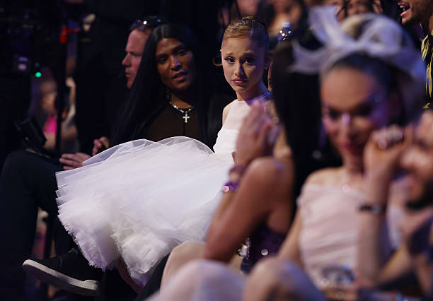 Ariana Grande attends the 2025 MTV Video Music Awards at UBS Arena on September 07, 2025 in Elmont, New York. — frame 72/78 (612×426)
