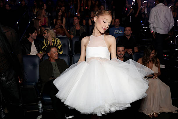 Ariana Grande attends the 2025 MTV Video Music Awards at UBS Arena on September 07, 2025 in Elmont, New York. — frame 78/78 (612×408)