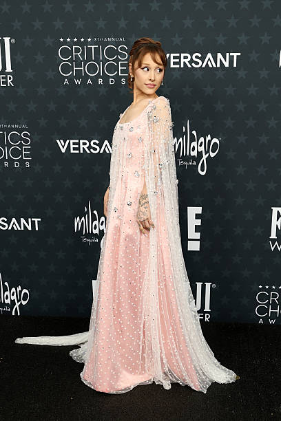 Ariana Grande attends the 31st Annual Critics Choice Awards at Barker Hangar on January 04, 2026 in Santa Monica, California. — frame 37/69 (408×612)