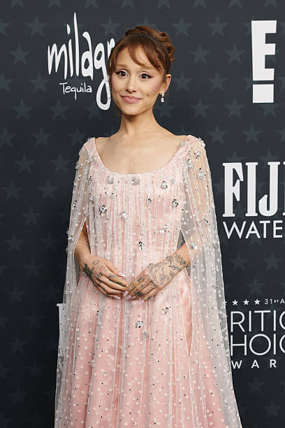 Ariana Grande attends the 31st Annual Critics Choice Awards at Barker Hangar on January 04, 2026 in Santa Monica, Califo