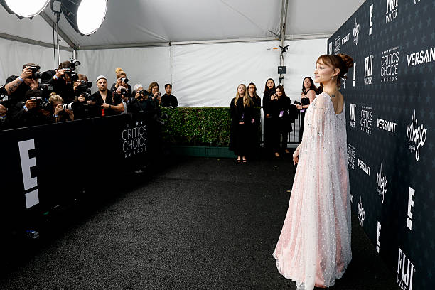 Ariana Grande attends the 31st Annual Critics Choice Awards at Barker Hangar on January 04, 2026 in Santa Monica, Califo