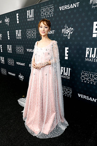 Ariana Grande attends the 31st Annual Critics Choice Awards at Barker Hangar on January 04, 2026 in Santa Monica, Califo