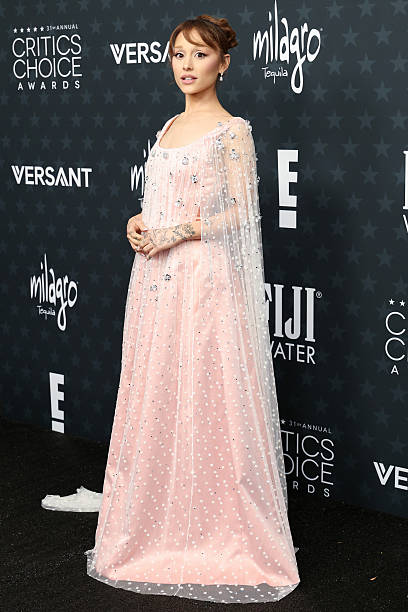Ariana Grande attends the 31st Annual Critics Choice Awards at Barker Hangar on January 04, 2026 in Santa Monica, California. — frame 63/69 (408×612)
