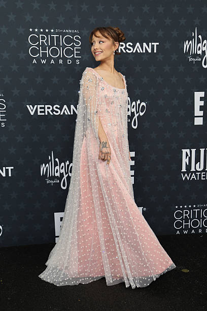 Ariana Grande attends the 31st Annual Critics Choice Awards at Barker Hangar on January 04, 2026 in Santa Monica, California. — frame 49/69 (408×612)