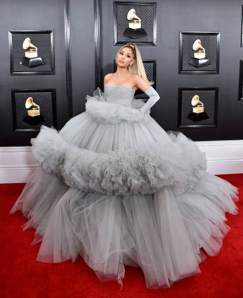 Ariana Grande attends the 62nd Annual GRAMMY Awards at Staples Center on January 26, 2020 in Los Angeles, California. — frame 37/110 (499×612)