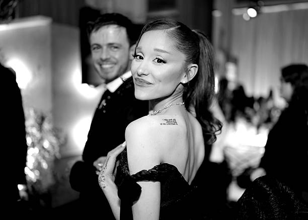 Ariana Grande attends the 83rd annual Golden Globe Awards at The Beverly Hilton on January 11, 2026 in Beverly Hills, California. — frame 62/135 (612×437)