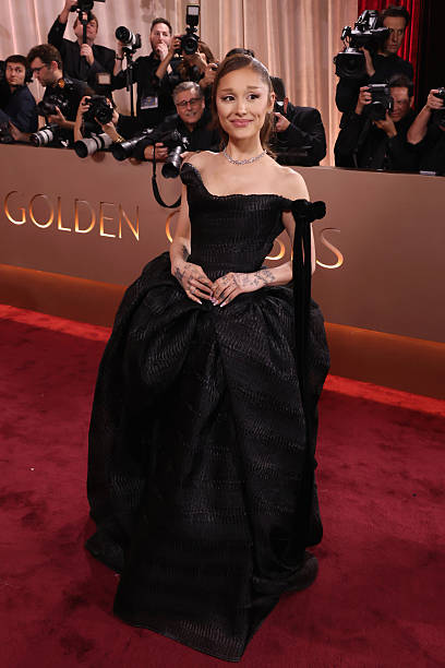 Ariana Grande attends the 83rd Annual Golden Globe Awards at The Beverly Hilton on January 11, 2026 in Beverly Hills, California. — frame 94/135 (408×612)