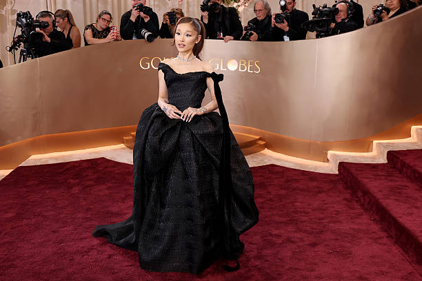 Ariana Grande attends the 83rd Annual Golden Globe Awards at The Beverly Hilton on January 11, 2026 in Beverly Hills, California. — frame 72/135 (612×408)