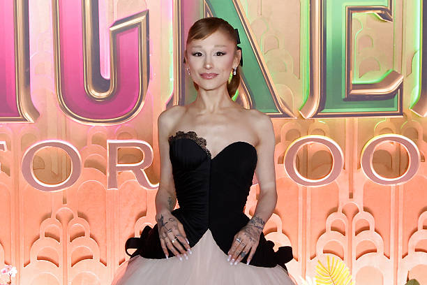Ariana Grande attends the "Wicked: For Good!" New York premiere at David Geffen Hall on November 17, 2025 in New York Ci